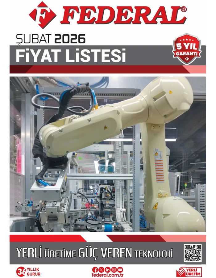 Federal Şubat 2026 Fiyat Listesi kapak görseli