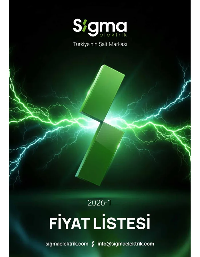 Sigma Elektrik 2026-1 Fiyat Listesi kapak görseli